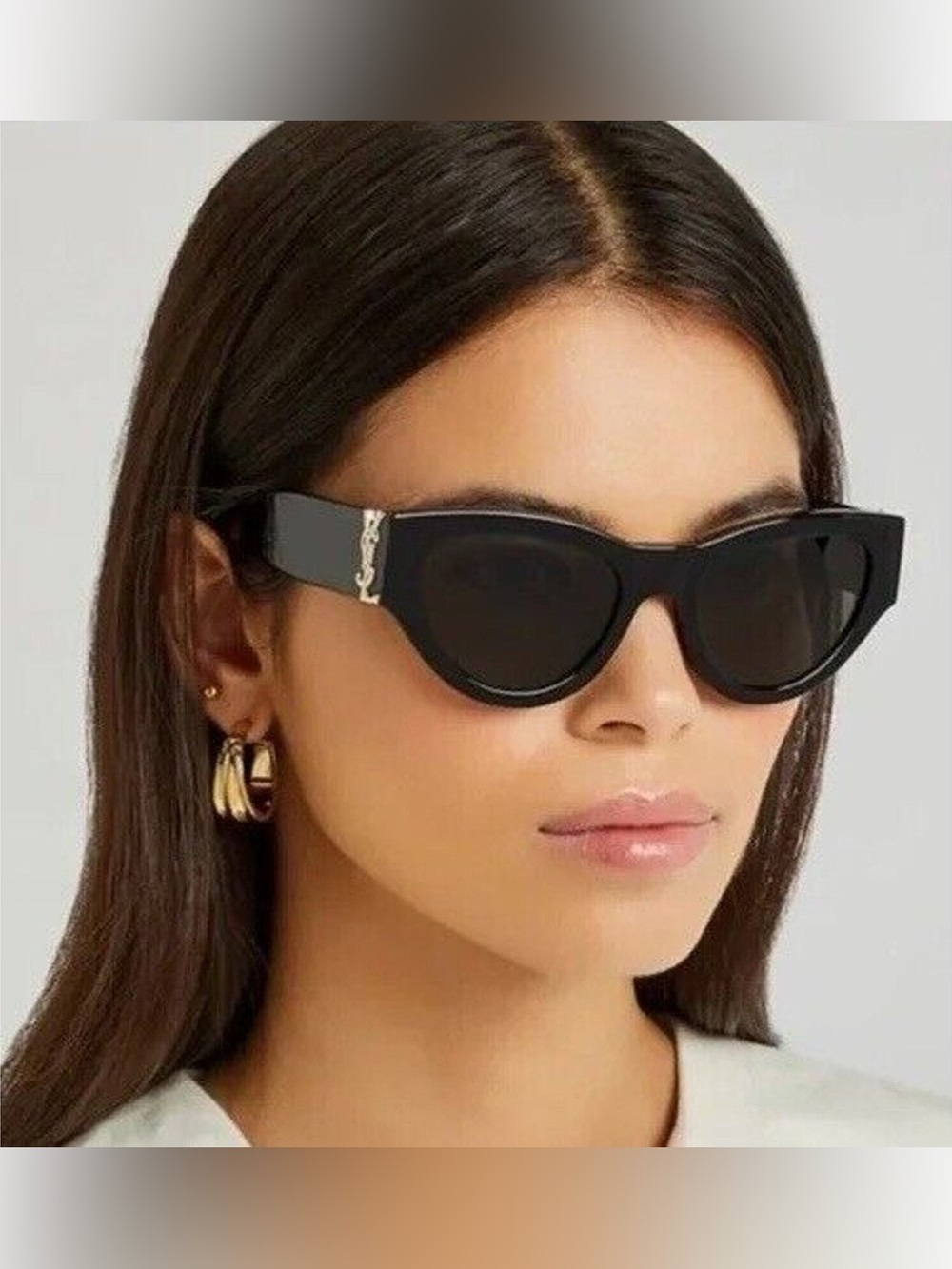 YSL SAINT LAURENT Black Cat Eye Sunglasses
